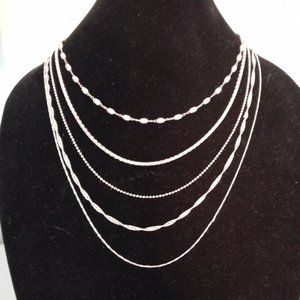 UltraFine Silver 950 - Interchangeable Necklace Set of 5 Graduated Lengths